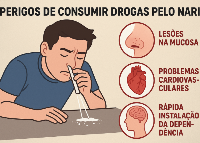 O consumo de drogas pelo nariz e seus impactos à saúde: riscos invisíveis de uma prática comum
